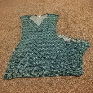 Dressbarn printed blue & black maxi dress